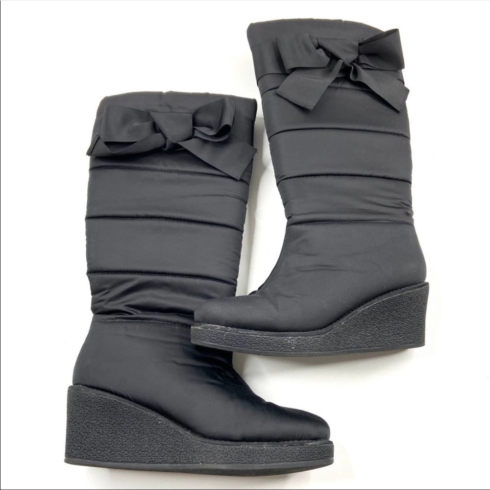 Kate Spade Quilted Puffer Boot with Bow Detail